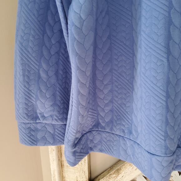 Emily Daniels Women's Long Sleeve Pullover Quilted Button Shoulder Top om Blue - Picture 3 of 5